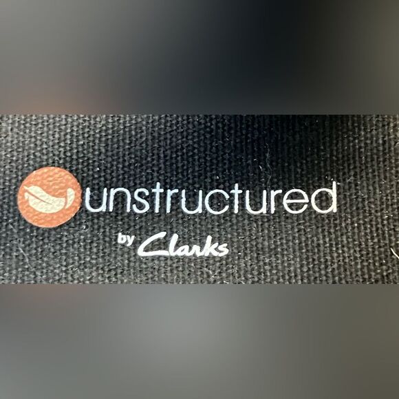 Clarks Unstructured women’s black leather wedge sling back heel. Size 8.5 - Picture 6 of 8